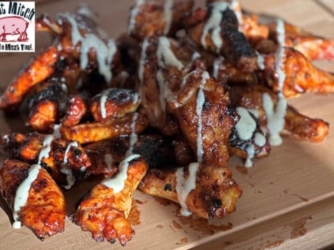 Recipe for Kansas City Style BBQ Smoked Chicken Wings by Mitch Benjamin of Meat Mitch